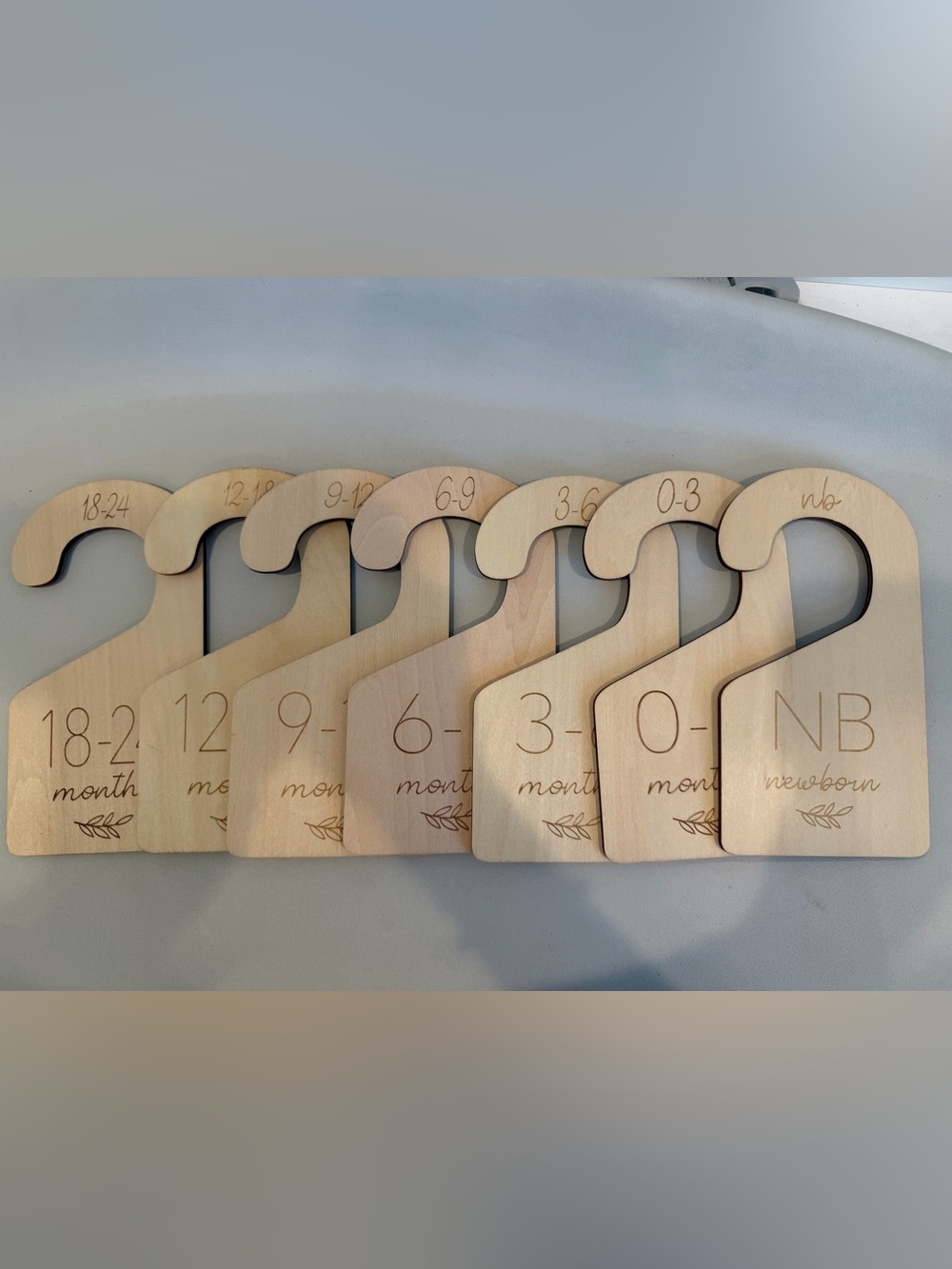 Wooden Baby Closet Dividers - Natural Nursery Size Markers (Set)